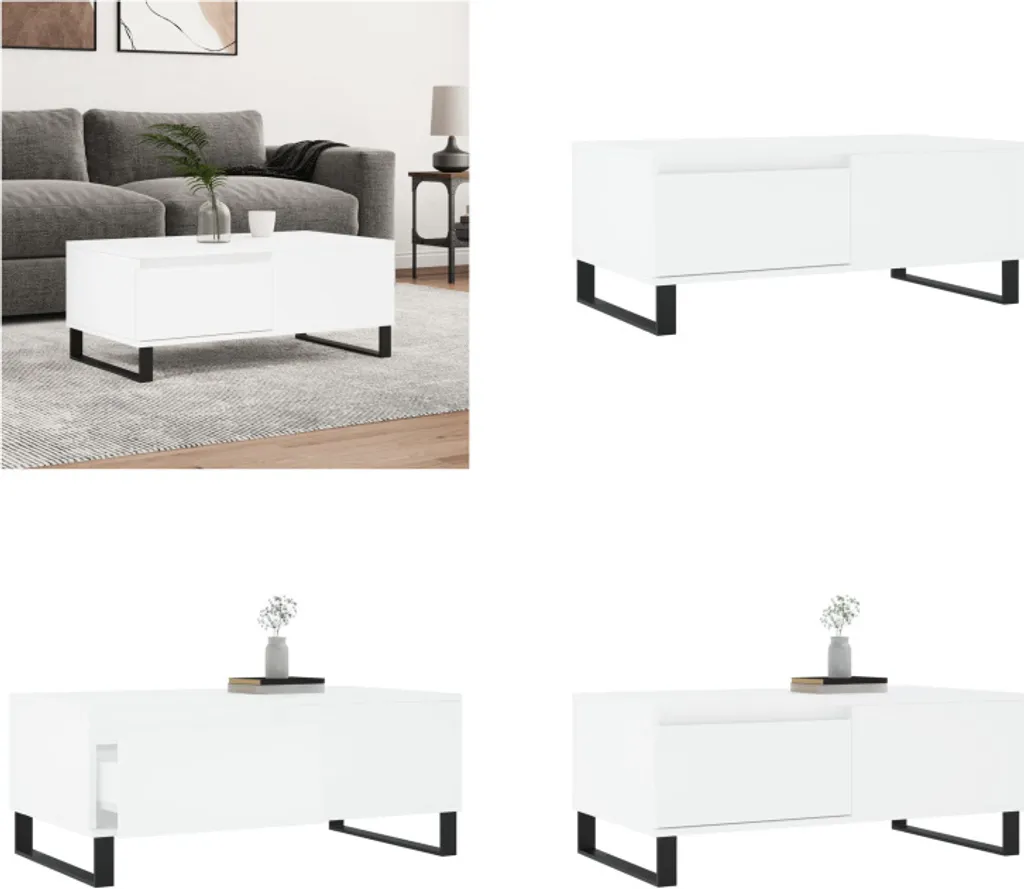 Tavolino da Caffè Moderno Bianco 90x50x36.5 cm | vidaXL Design