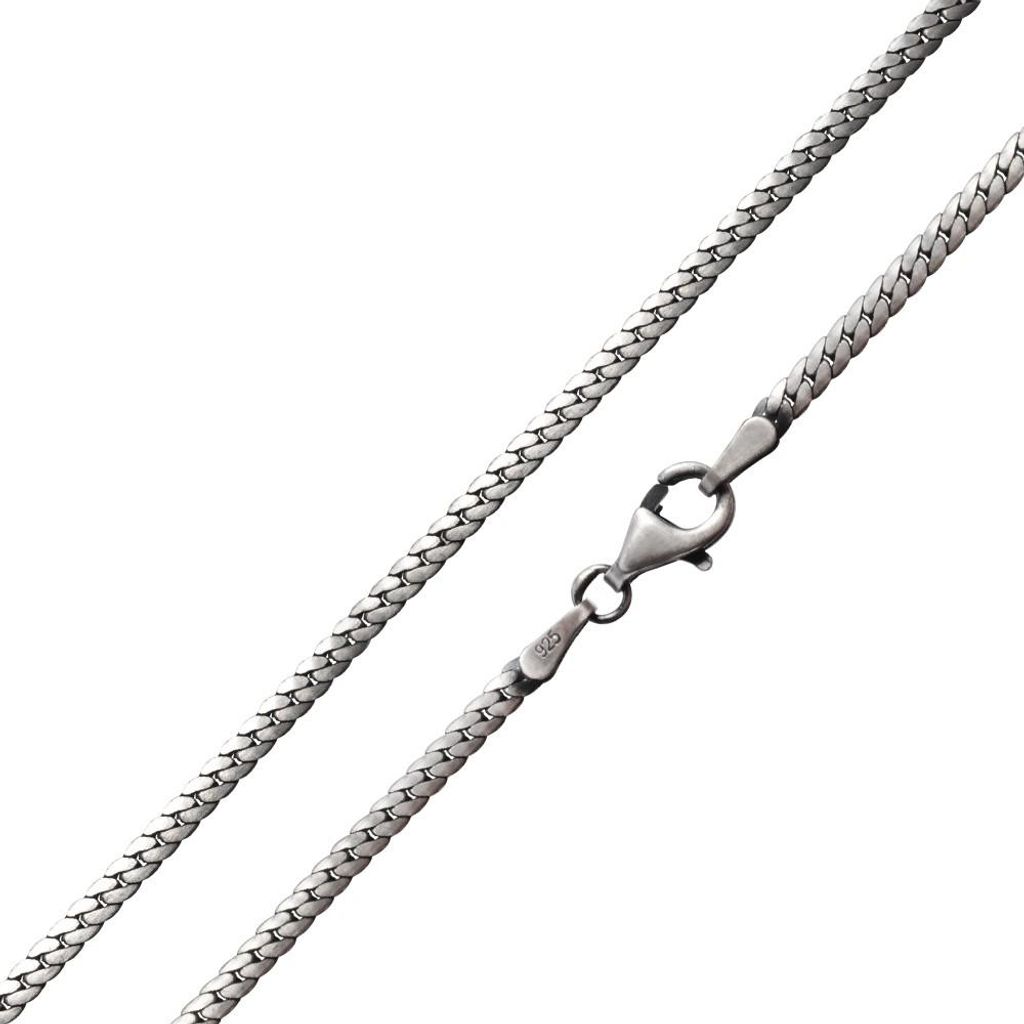 MATERIA 925 Silber Panzerkette Herren Damen - flache Kette Produktbild 