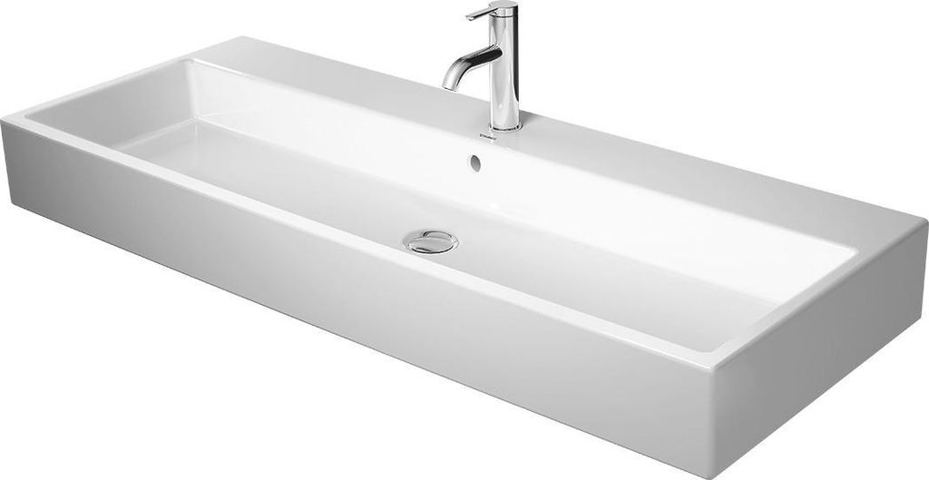 Duravit Waschtisch VERO AIR ohne Überlauf, mit Hahnlochbank, geschliffen, 1200 x 470 mm ohne Hahnloch weiß