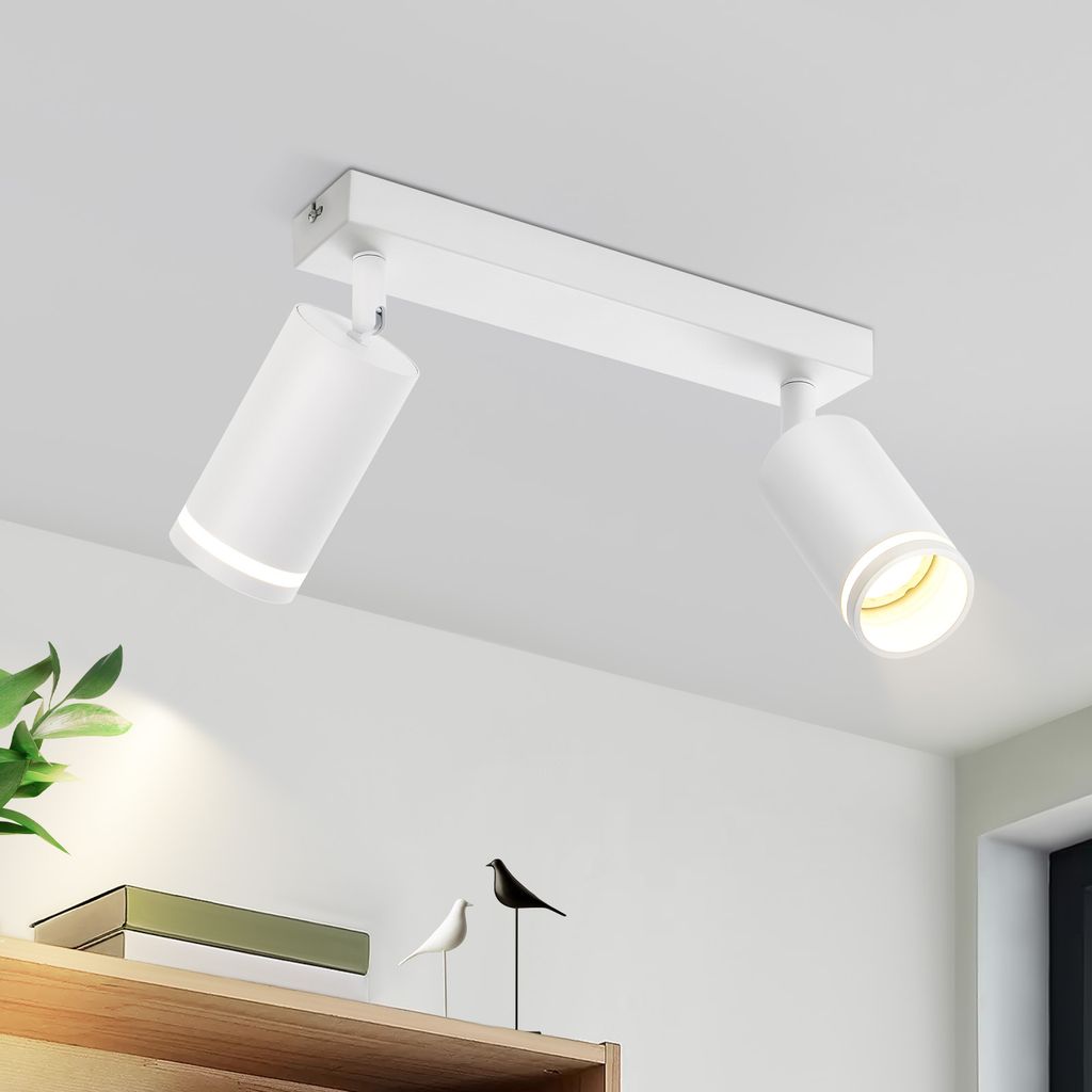 ZMH LED biely stropný reflektor 2 plamene GU10 otočný Obrázok produktu 