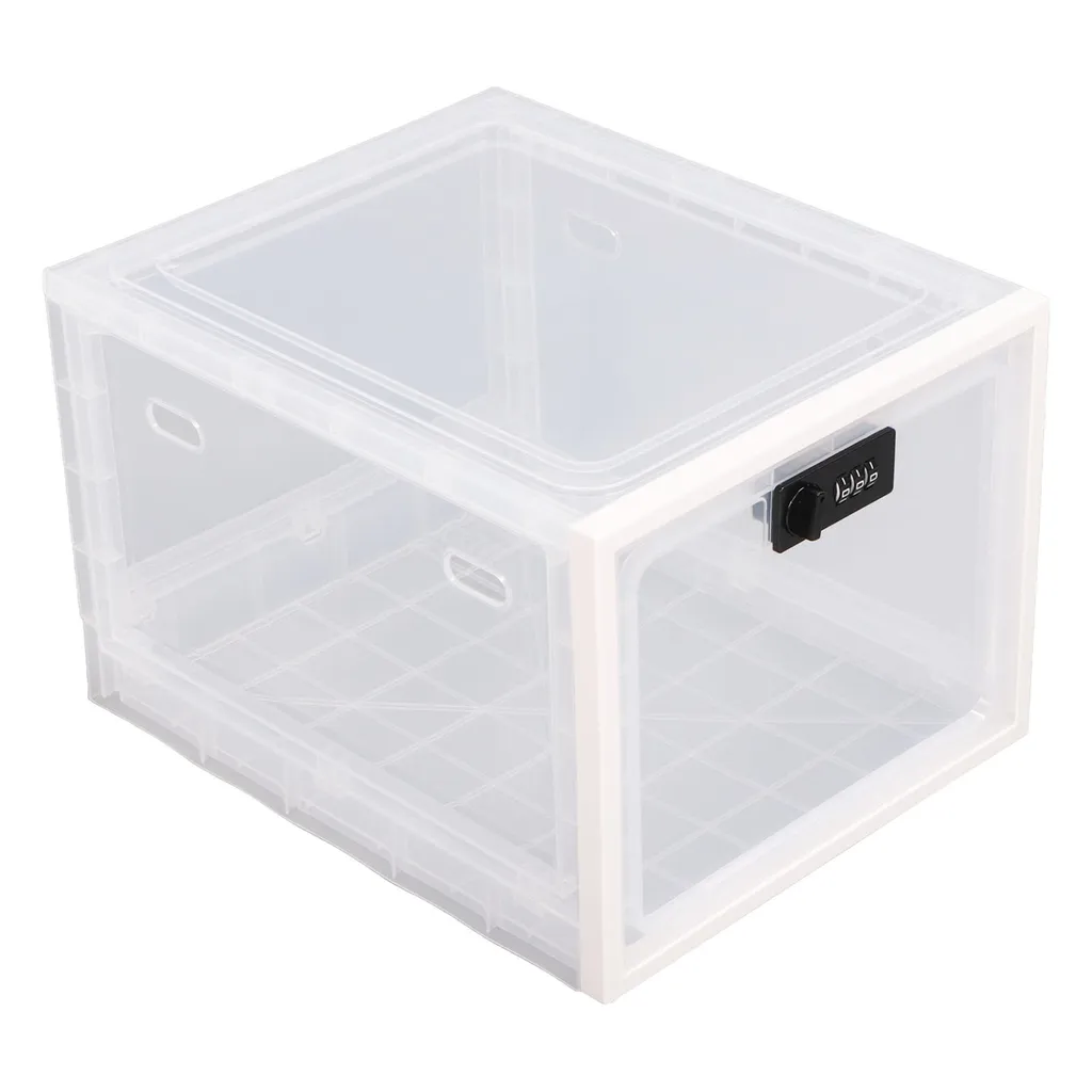 Boîte de rangement verrouillable blanche avec code à 3 chiffres sécurisé