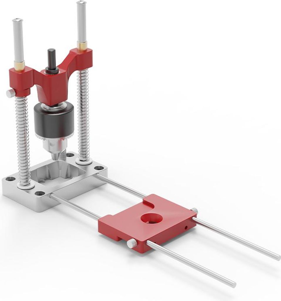 ENJOYWOOD Präzisions-Bohrschablone für Führungsschienen, Bohrlehre Lochbohrer Jig für gerade Löcher, kompatibel mit Festool DeWalt Schienen, Rot
