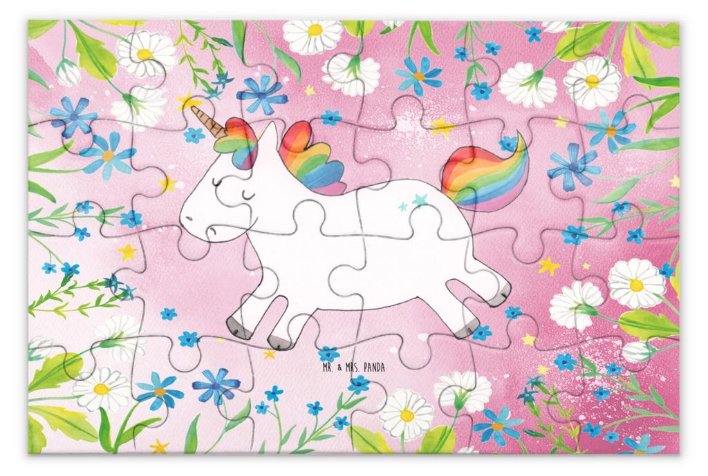 Mr. & Mrs. Panda Puzzle Einhorn Happy 24 Teile - Rot Pastell - Geschenk, Spaß, Fröhlich, 1500, 1000, Lachen, 300, 500, Einhörner, Unicorn, Puzzl...
