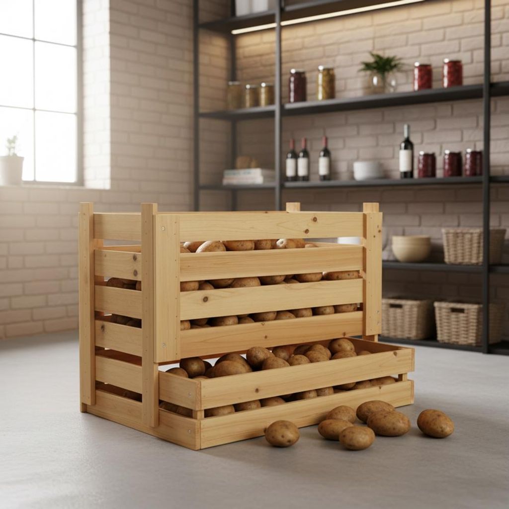 Cassa universale per patate, vino, frutta, mele, cassetta Immagine del prodotto 