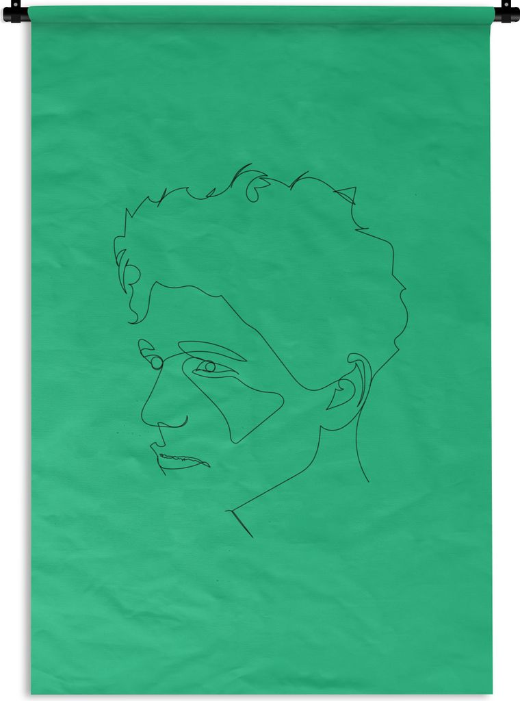 MuchoWow® Wandteppich Wandbehang Strichzeichnung - Mann - Produktbild 
