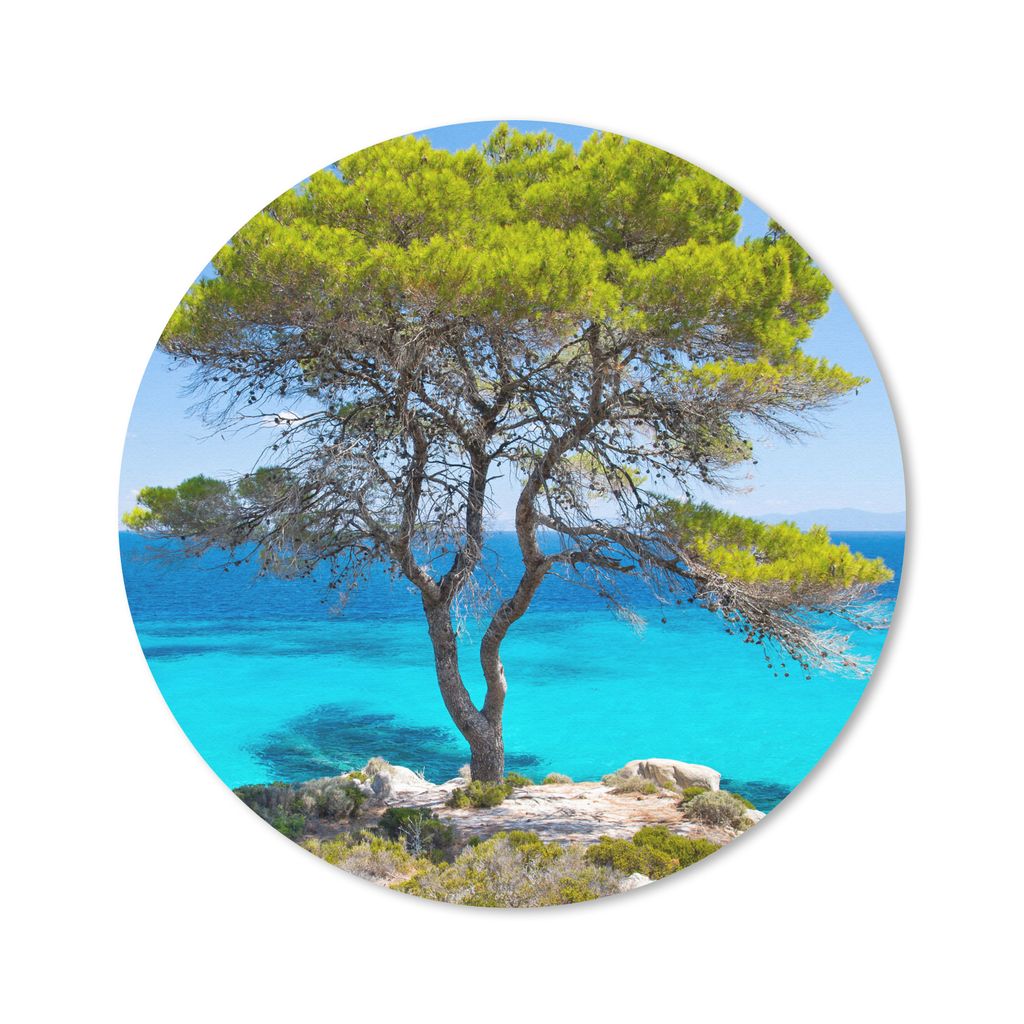 MuchoWow Mauspad Mousepad Baum - Meer - Tropisch - Sommer 30x30 cm - Mousepads - Maus Mat - Pad - Mausunterlage - Tischunterlage - Schreibtischma...