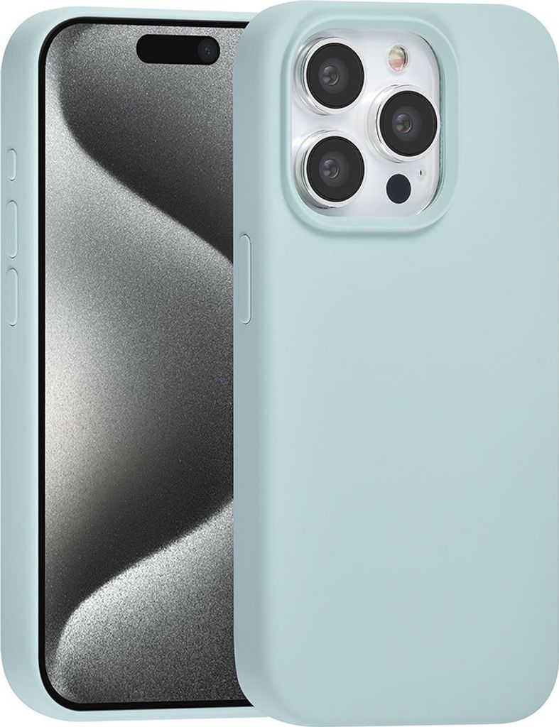TUNIQ iPhone 15 Pro Back cover case - Premium Liquid silicone - Light Blue