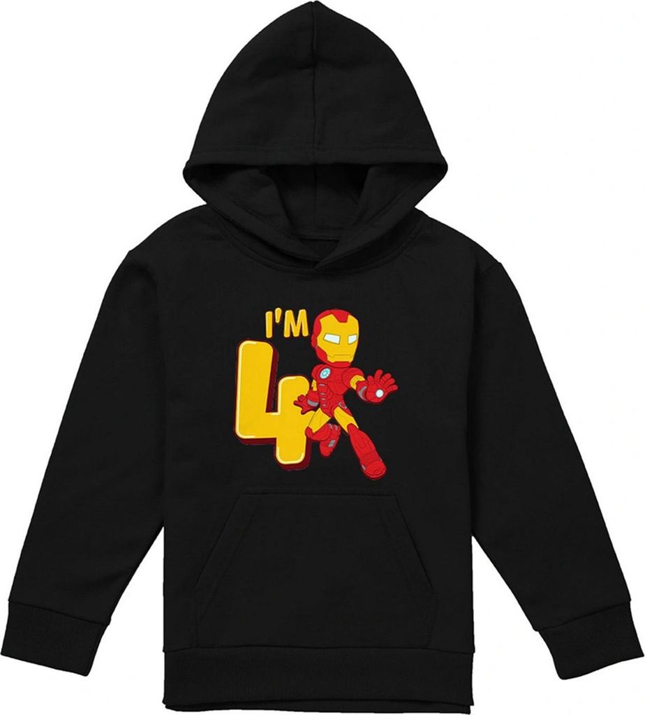 Marvel - Kapuzenpullover für Kinder, 4. Geburtstag TV24216 (128) (Schwarz)