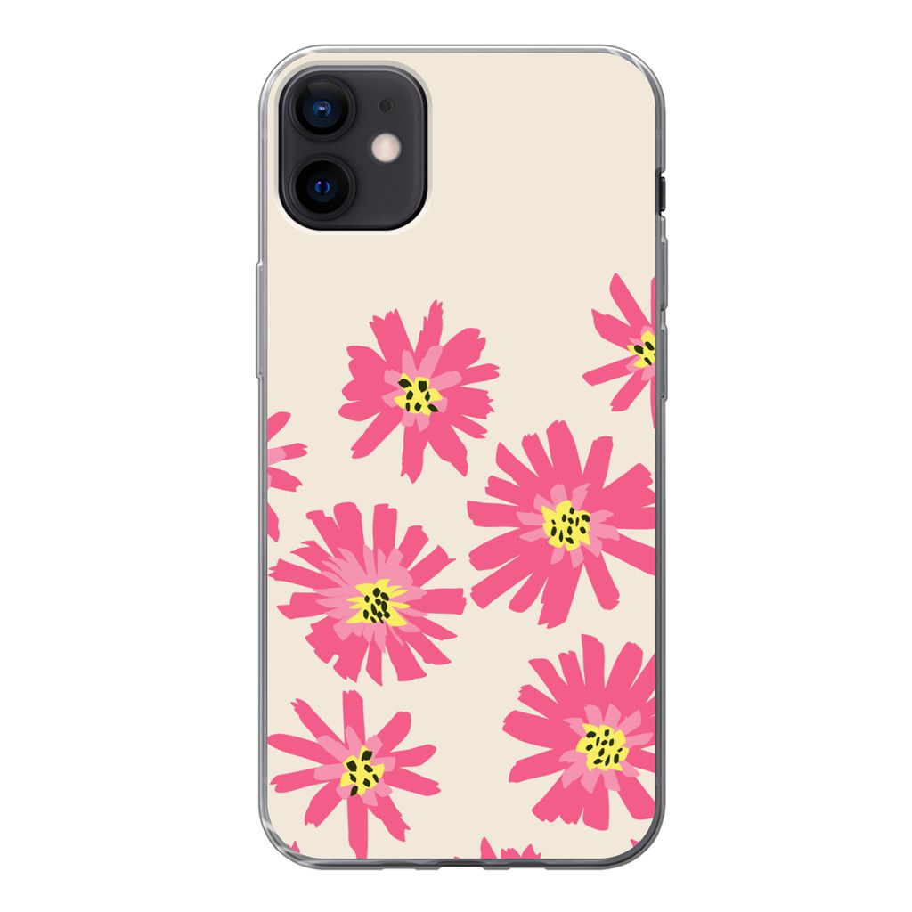 MuchoWow Handyhülle Schutzhülle Hülle für iPhone 12 mini Blumen - Muster - Minimalismus Silikon Softcase Handy Hülle - Bild