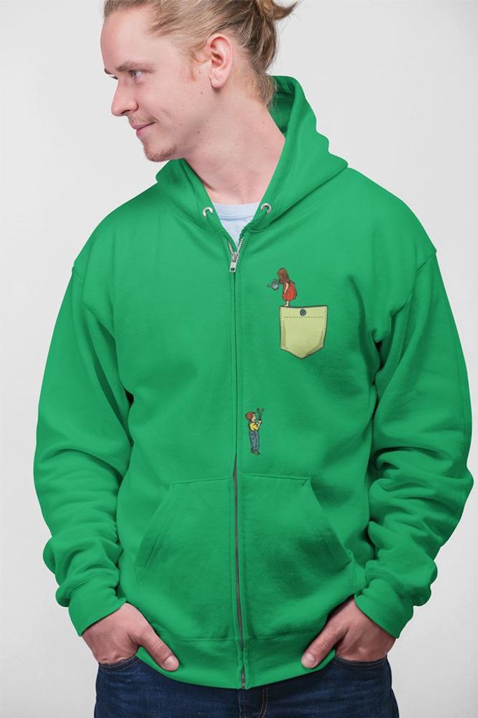 D&B Uni Hoodie ZIPPO00033 Watering Grün-Größe L