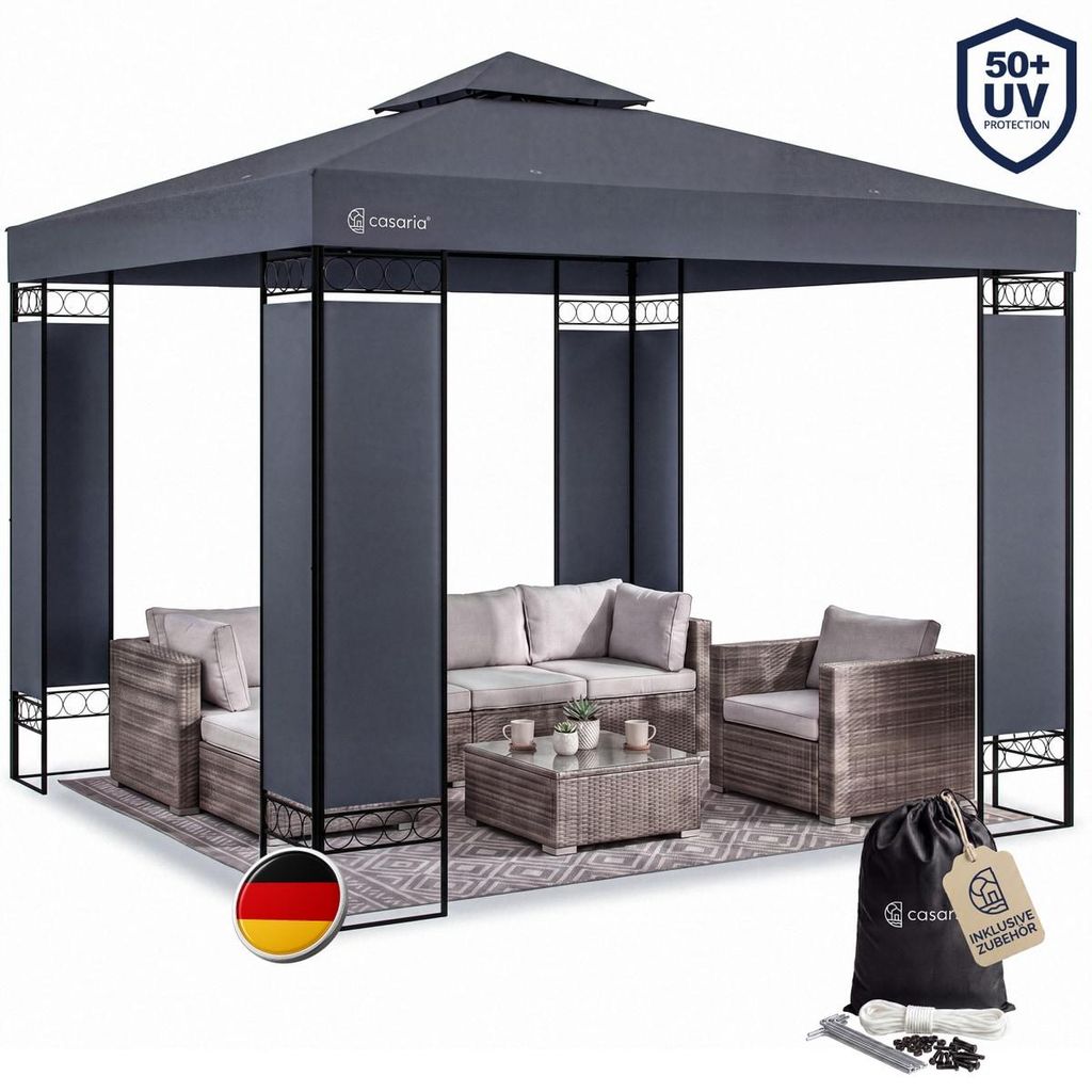 CASARIA® Pavillon Lorca 3x3m Metall Wasserabweisend Produktbild 