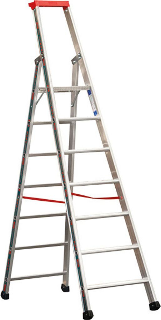 Euro-Profi Alu Stufenstehleiter Mod. S32577 - Stufenanzahl: 7, Länge: 2,40 m