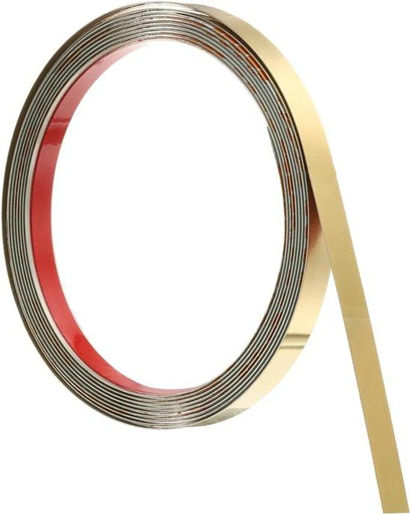 Profilé plat adhésif inox doré effet miroir 3,05m pour décoration murale