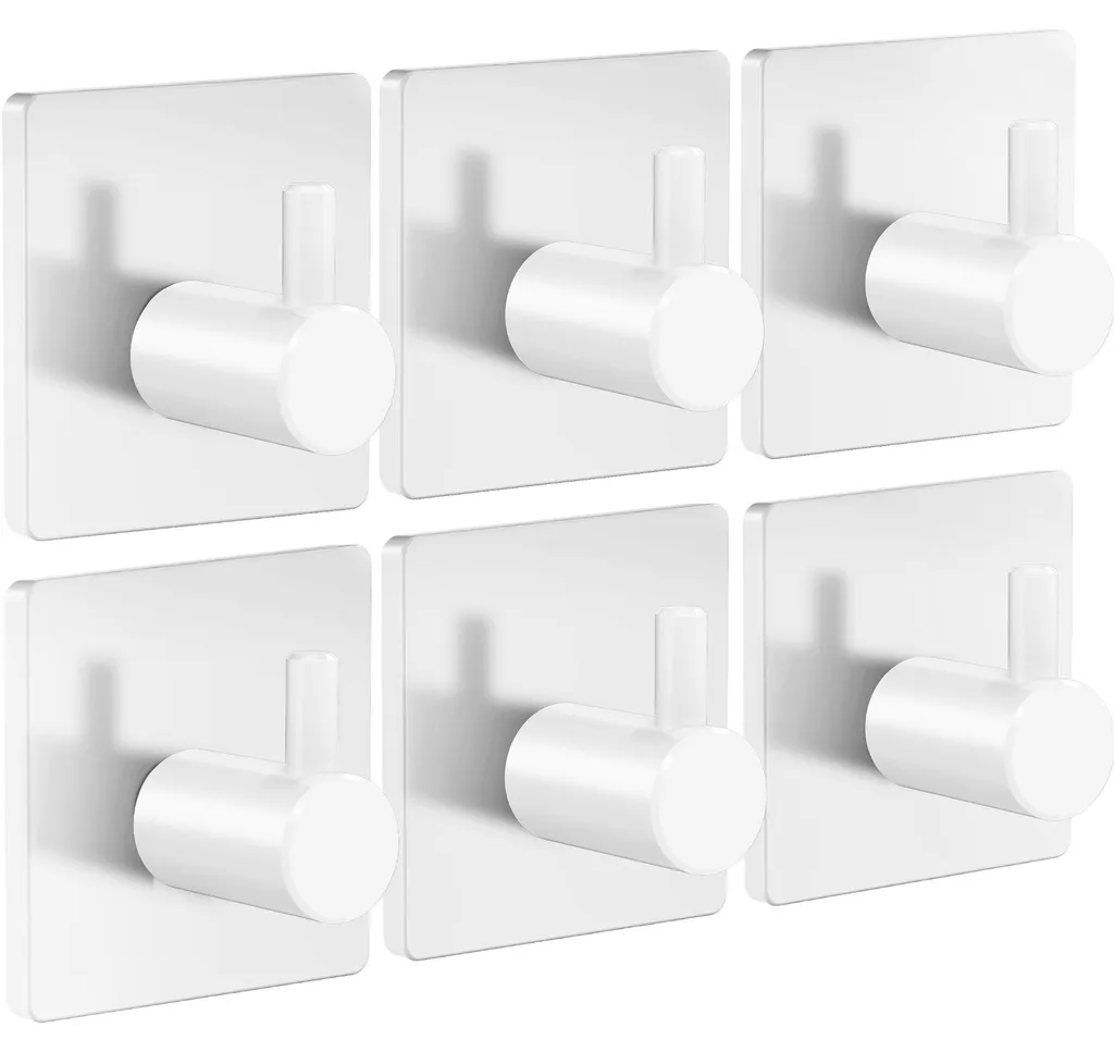 Porte-serviettes adhésif blanc : fini les trous et la rouille au mur !