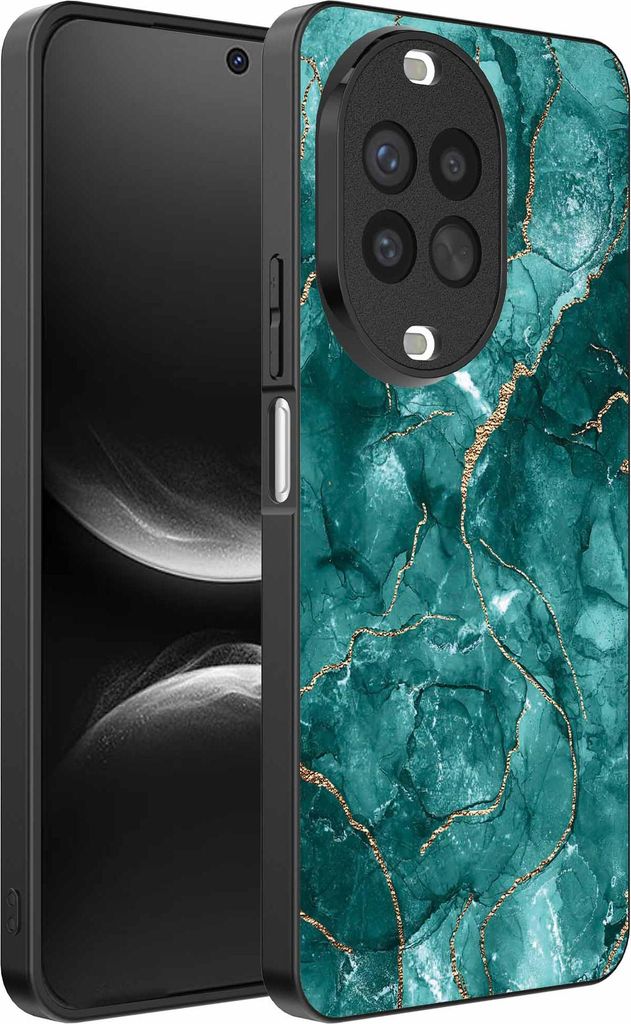 Geeignet für Huawei Nova 14 Telefon Fall mit Marmor Druck - TPU zurück Abdeckung Fall Marmor Design - Gold Grün - Smartphonica