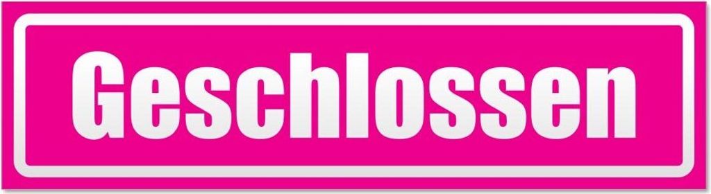 Kiwistar Geschlossen invertiert Magnetschild Schild magnetisch - 60cm Pink - Magnetfolie für Auto PKW Kfz