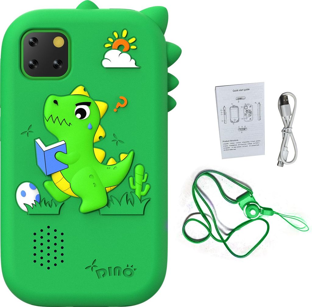 2.8-Zoll-Touchscreen-Kinder-Smartphone mit Spielen, Kamera, MP3/MP4-Player und integriertem 32-GB-Speicher Grün