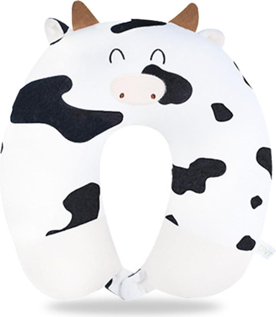 2-in-1 Nackenkissen U-förmig Verformungskissen - geeignet für Flugzeuge, Reisen, Züge, Büro, Ruhe und Schlaf - (Kuh)