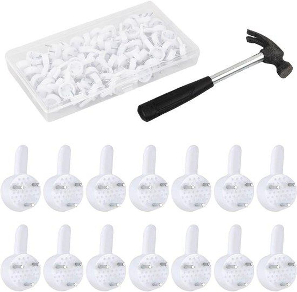 Wandhaken Set, 60 Stück, klein, unsichtbar, für Spiegel und Uhren