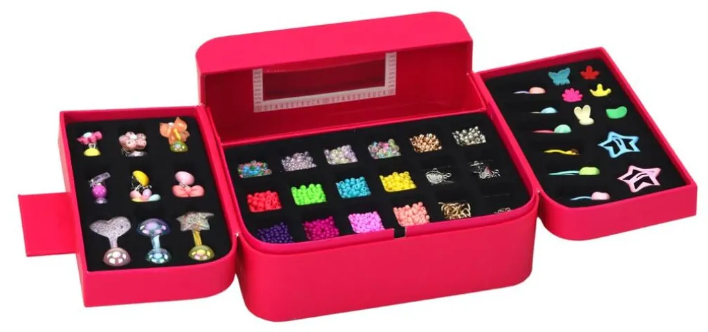 Kit Création de Bijoux Fille avec Boîte de Rangement et Accessoires