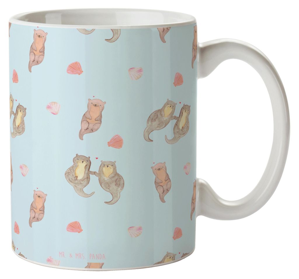 Mr. & Mrs. Panda Tasse Otter Hände halten - Blau - Produktbild 