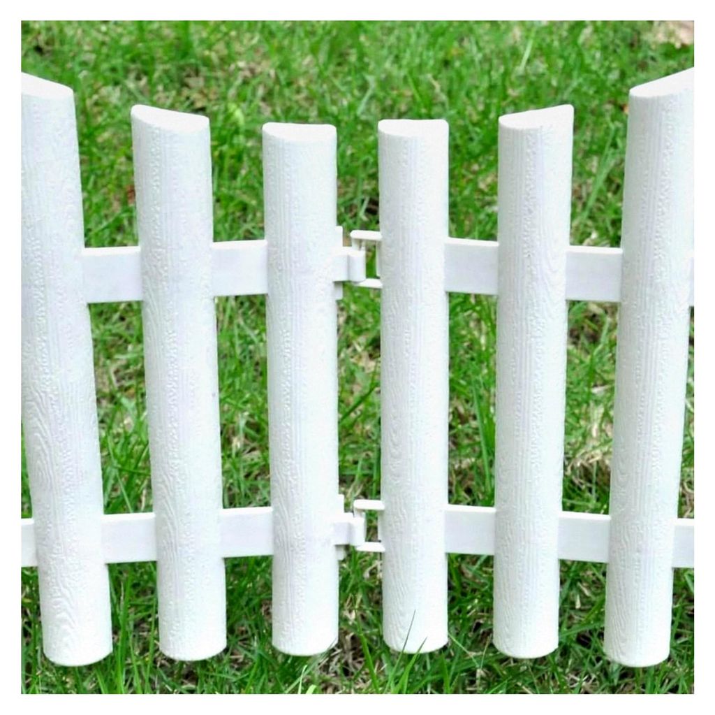 17-teiliges Set Gartenzaun Beeteinfassung Gesamtlänge 10 Meter Weiß