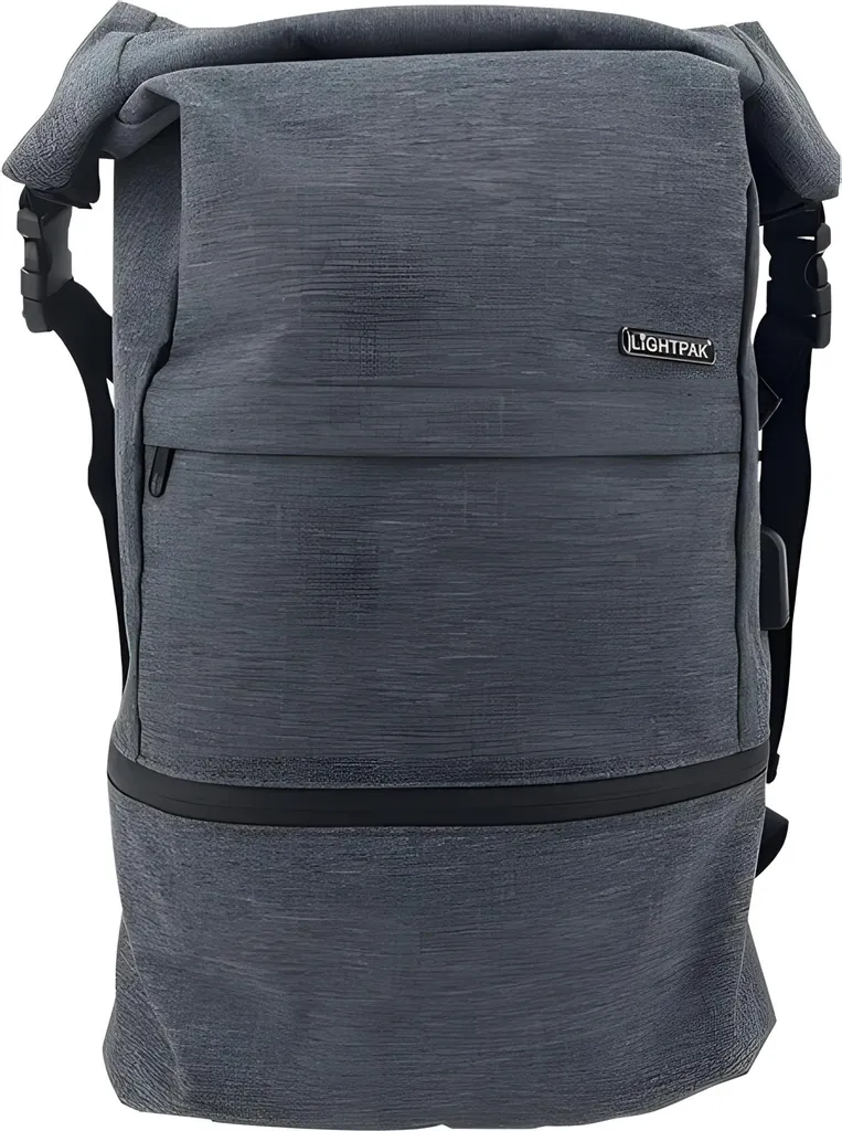 LiGHTPAK 46155 gris : Sac à dos PC en polyester 600D, durable et léger