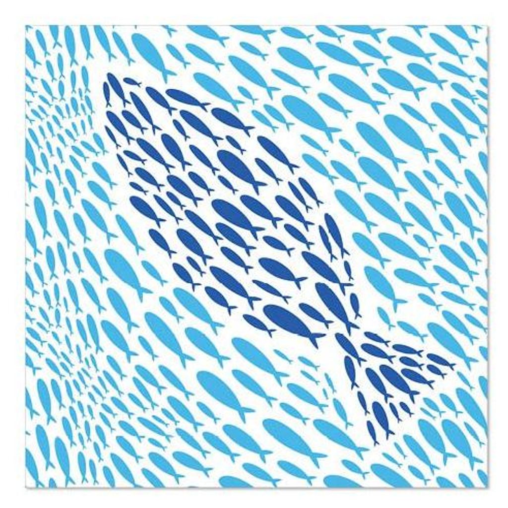PAPSTAR Servietten 3-lagig, 33x33 cm, "Banc de Poissons" | Folie (20 Stück)