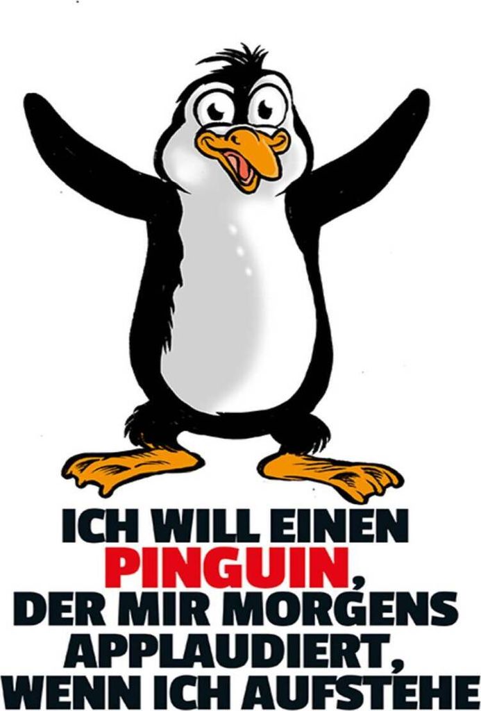 vianmo Holzschild 40x30 cm will Pinguin der mir applaudiert