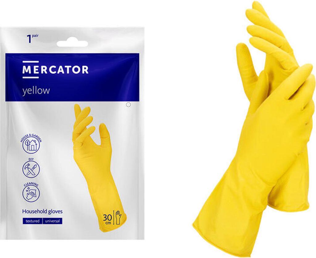 MERCATOR yellow Latex Haushaltshandschuhe Unisexgröße: L