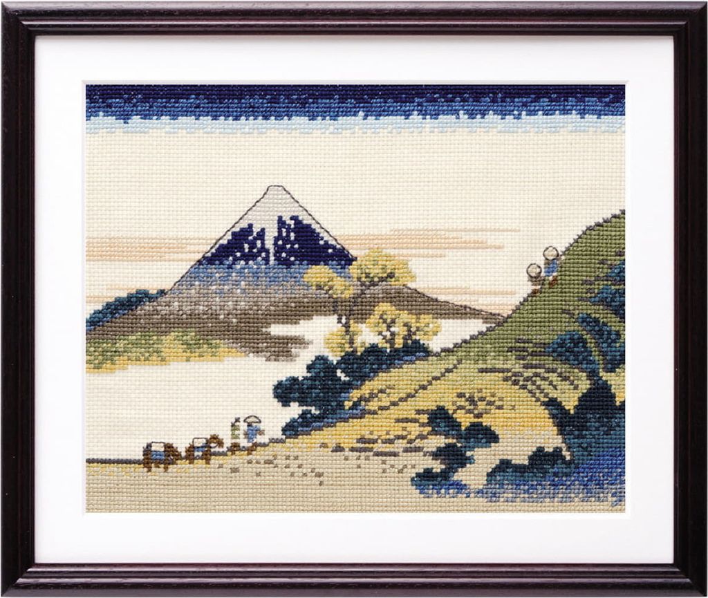 Olympus Kreuzstich Stickpackung "Der Inume-Pass in der Provinz Kai von Katsushika Hokusai", Zählmuster, 29,5x37cm, Original aus Japan