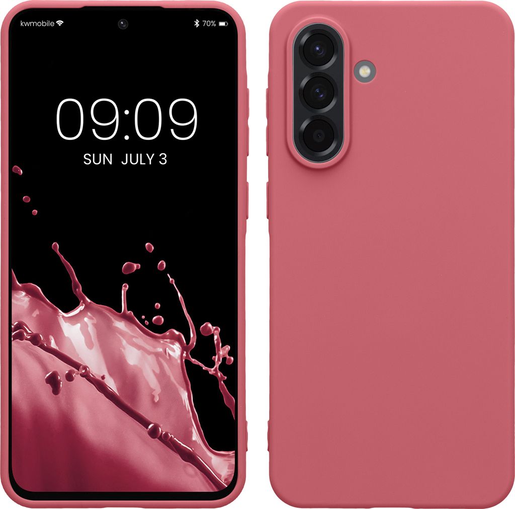 kwmobile Hülle kompatibel mit Samsung Galaxy A56 5G Hülle - weiches TPU Silikon Case - Cover geeignet für kabelloses Laden - Dark Rose