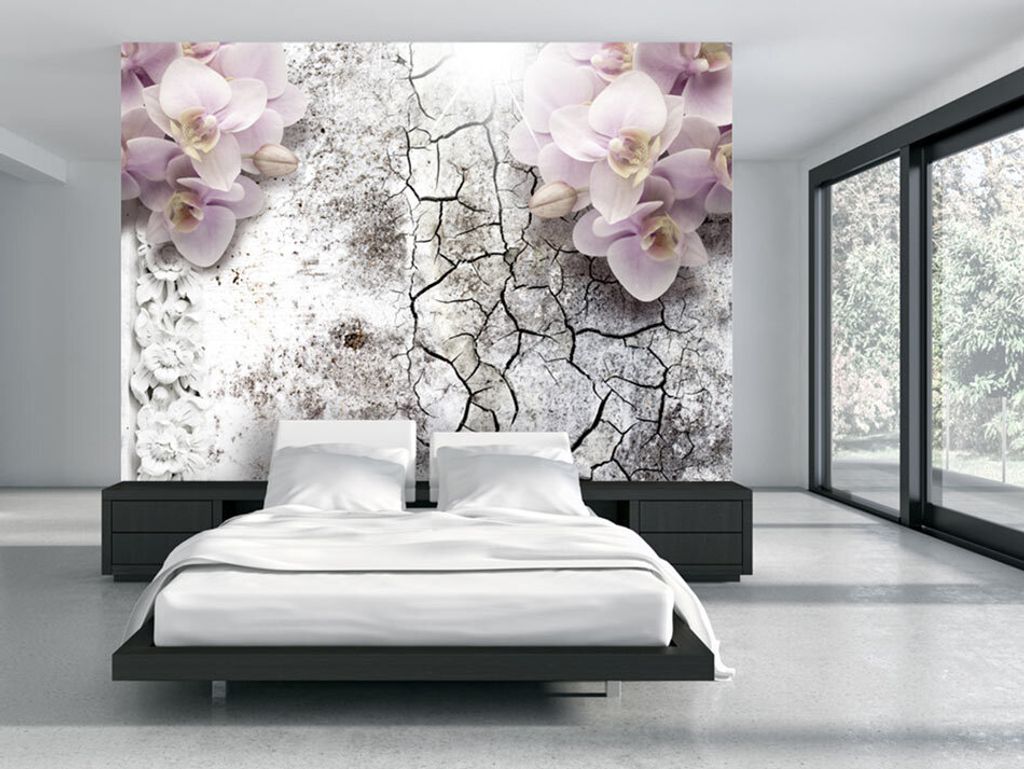 Vlies Fototapete 400x280 cm Tapeten Wandtapete XXL Blumen Orchidee Risse b-A-0193-a-a