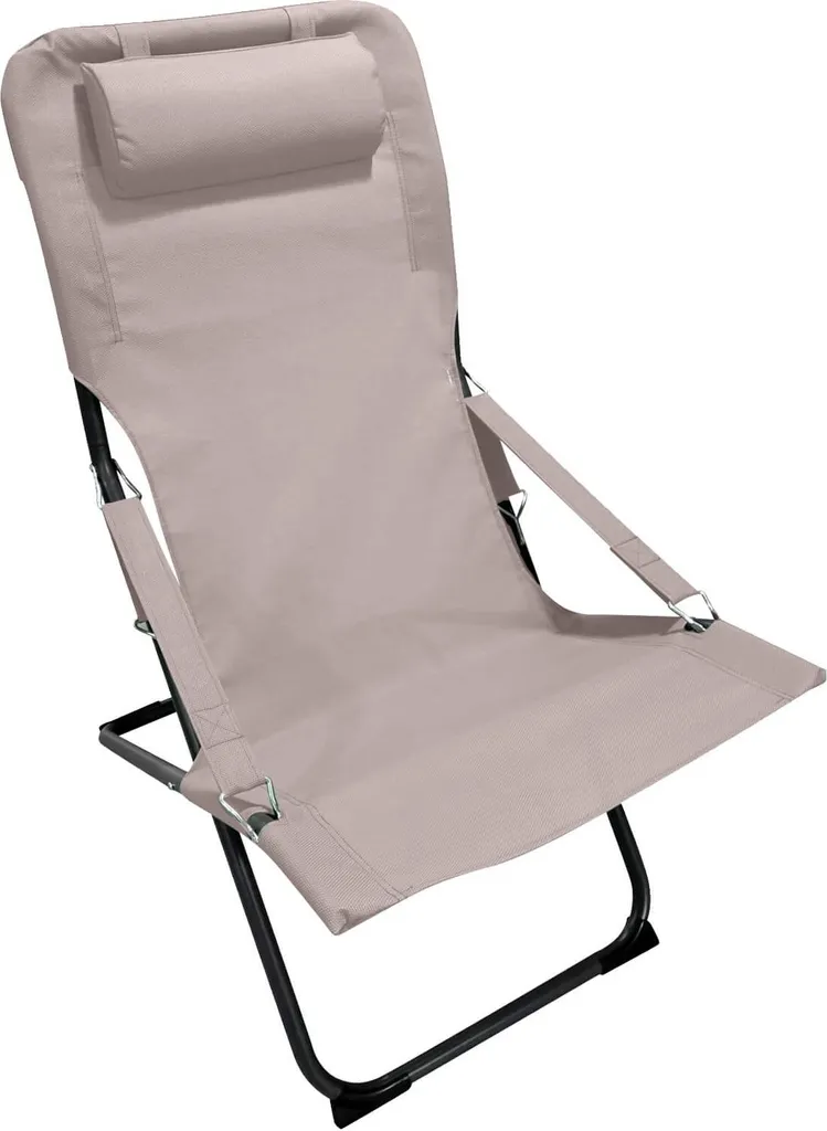 Sdraio Rebecca Mobili Tamatim Pieghevole Beige Grigio | Comfort Esterno - 1