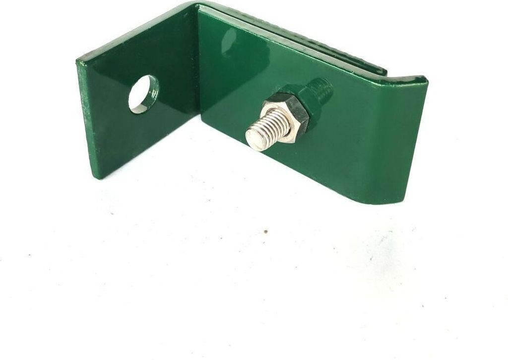 3x Zaunanschlusswinkel kurz Doppelstabmatten Zaun Winkel für Tor Befestigung Grün (RAL 6005)