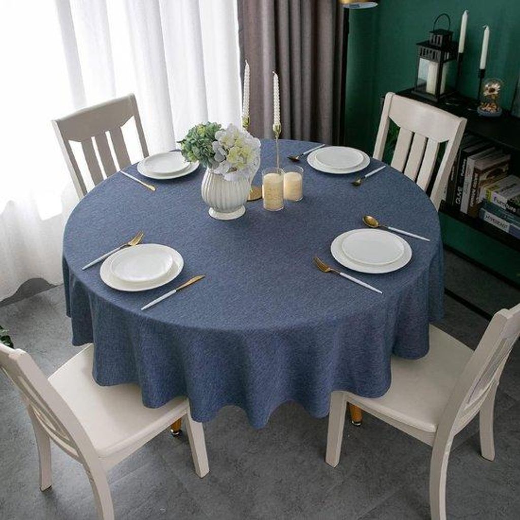 Wasserfestes Tischüberzug Blauw 180cm, Polyester, Linnen-Look, für Tisch, Esszimmer, Restaurant-Schutz