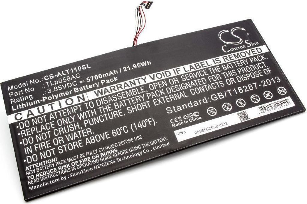 vhbw Akku kompatibel mit Alcatel One Touch Plus 10', OT-8085 Tablet Pad (5700 mAh, 3,85 V, Li-Polymer)