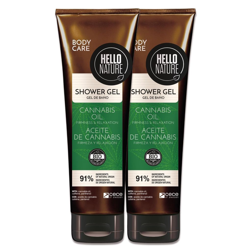 Duschgel Duschbad Herren Damen Hanf Cannabis Shower Gel Waschmittel Bio Vegan, 2x 250ml