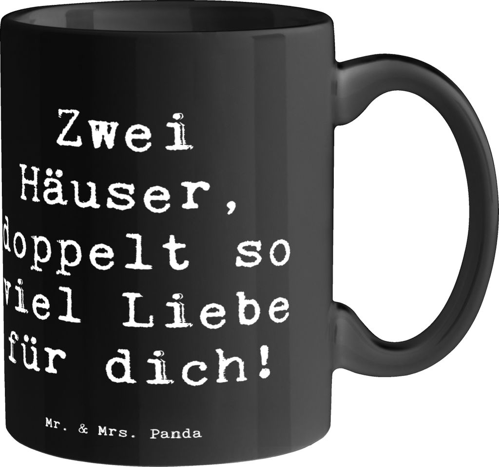 Mr. & Mrs. Panda Kaffeebecher Spruch Trennung von den Eltern - Schwarz - Geschenk, Stärke, Becher, getrennte, Trinkbecher, Herausforderungen, Tros...