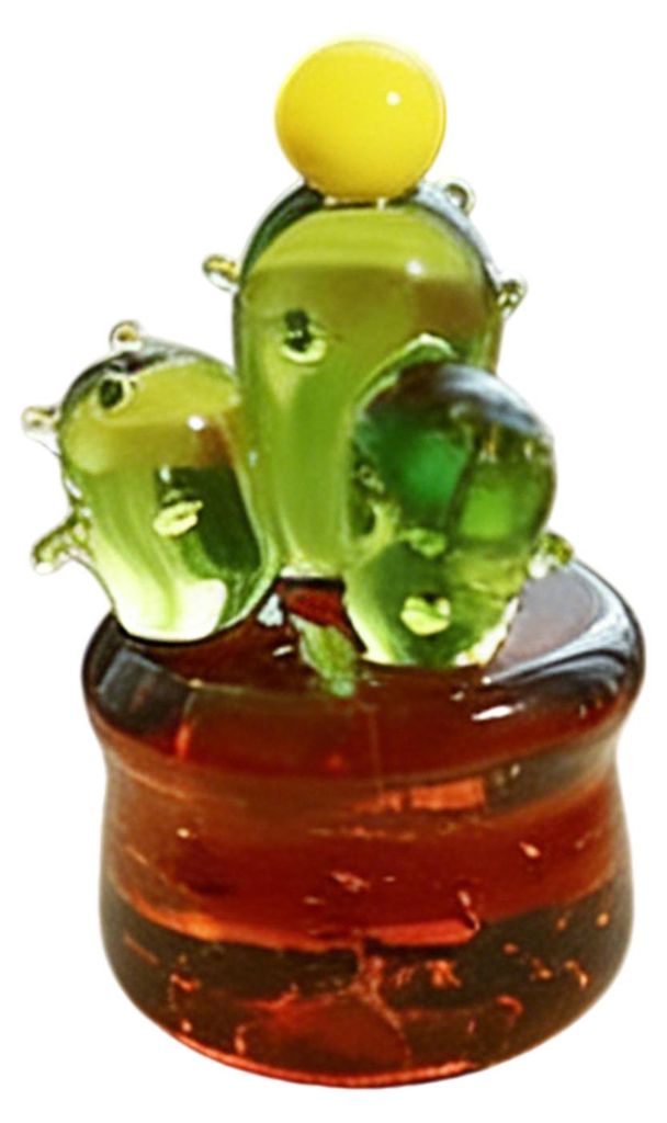 Miniatur-Kaktusfigur aus mundgeblasenem Glas, tropische Topfpflanze, Dekoration für Zuhause, Büro, Schreibtisch, Autoinnenraum, Armaturenbrett