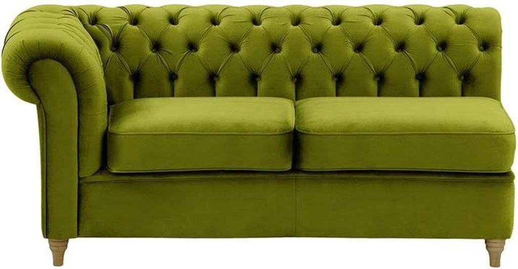 Chesterfield Modul - Zweisitziges Seitenelement, links (2L)-Velluto 9-wax black