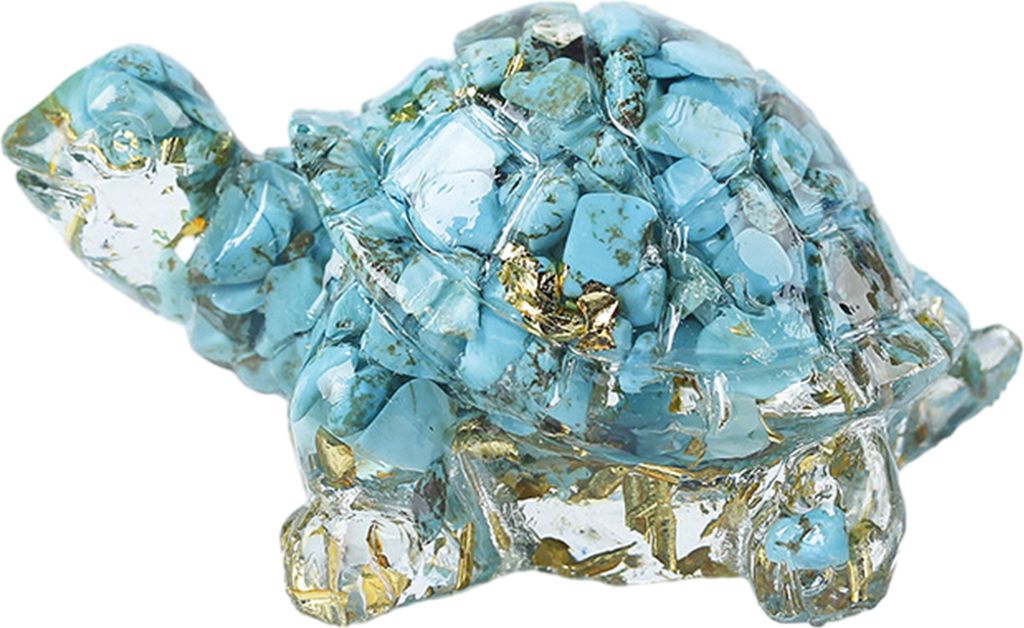 Schildkrötenfigur aus Kunstkristall, künstliche Schildkröte, Miniaturstatue, Epoxidharz, Tischdekoration für Auto, Zuhause, Büro