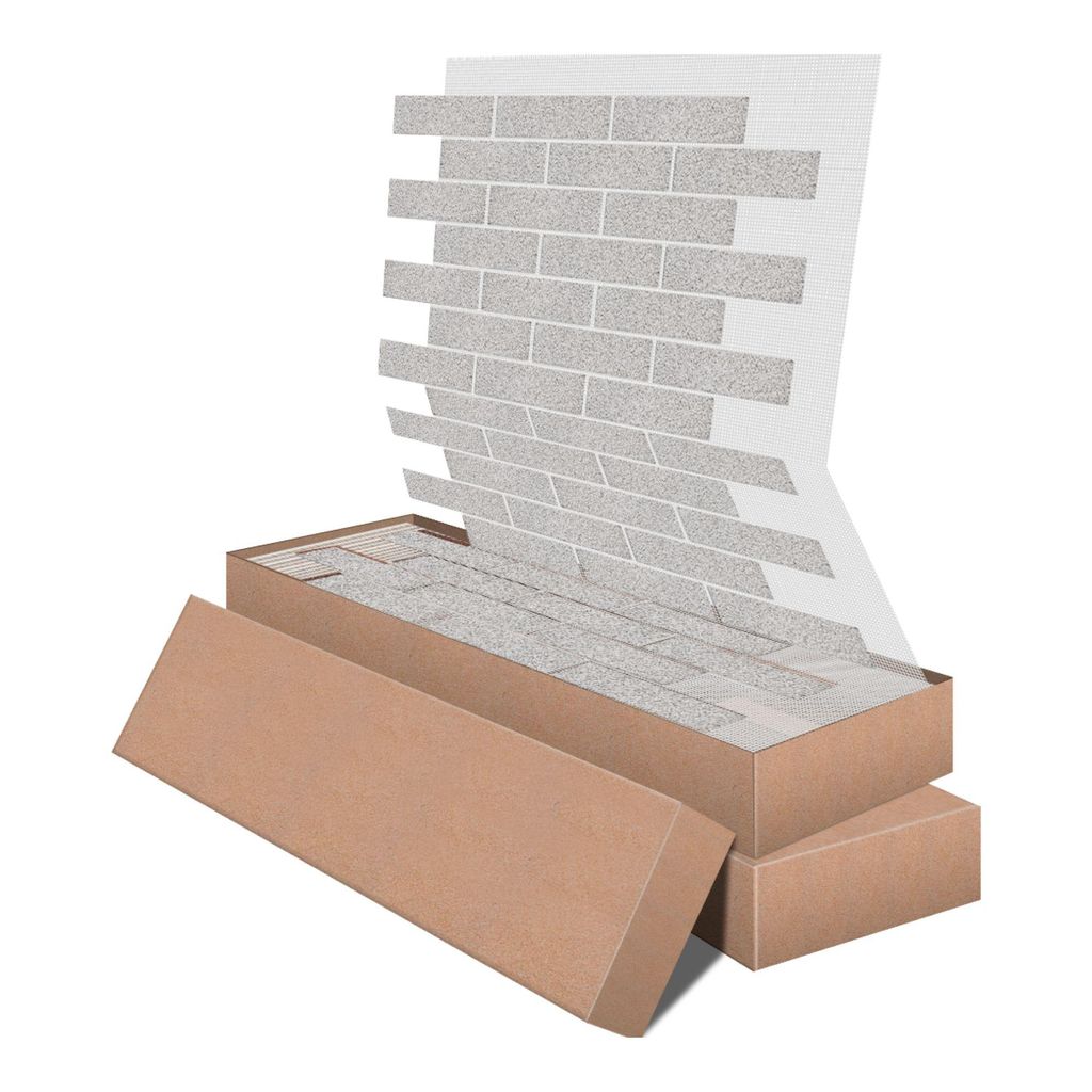 AMK Fassadenpaneele in Weiss-Grau – flexible Wandverkleidung in authentischer Ziegeloptik