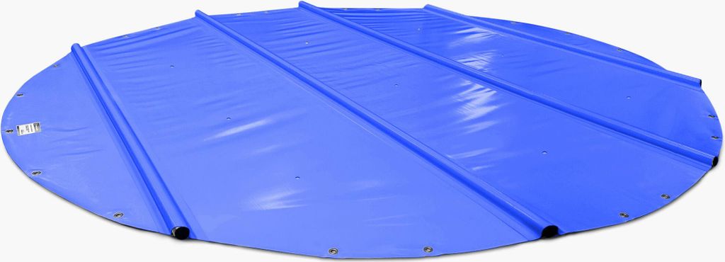 SafeDeluxe PREMIUM Runde Poolplane Stangenabdeckung ohne Stangen (Durchmesser der Plane = 500cm, Blau RAL5002) Rollabdeckung Poolabdeckung Abdeck...