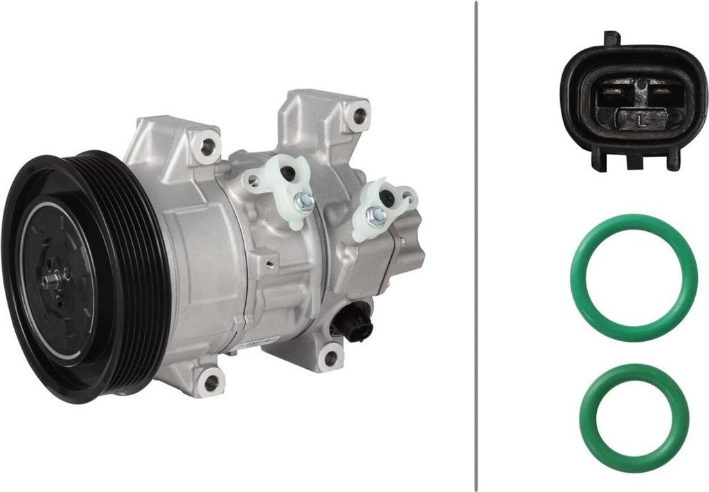 Klimakompressor 12 V Ø 130 mm HELLA Thermo-Expertise für u.a. TOYOTA AVENSIS