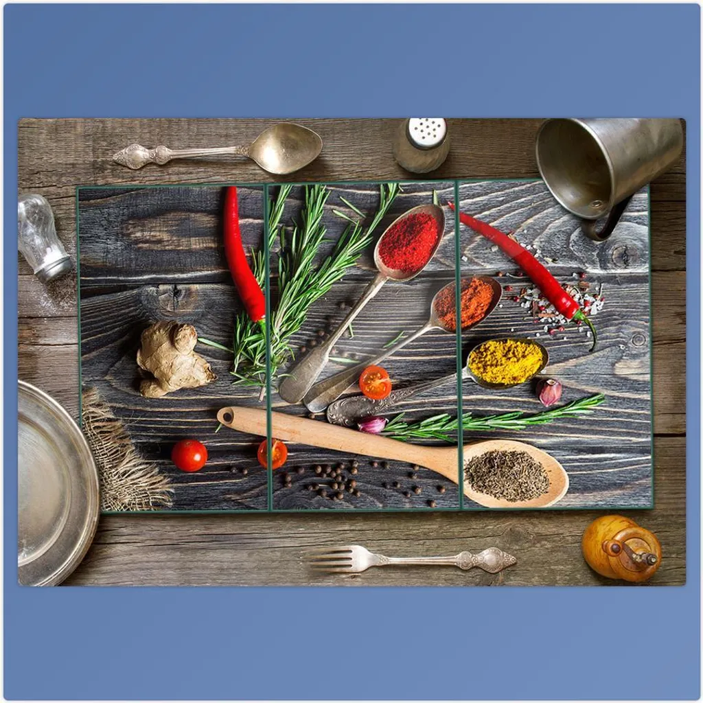 Tulup Tagliere Di Vetro Per La Cucina 2x40x52cm - Figure Geometriche