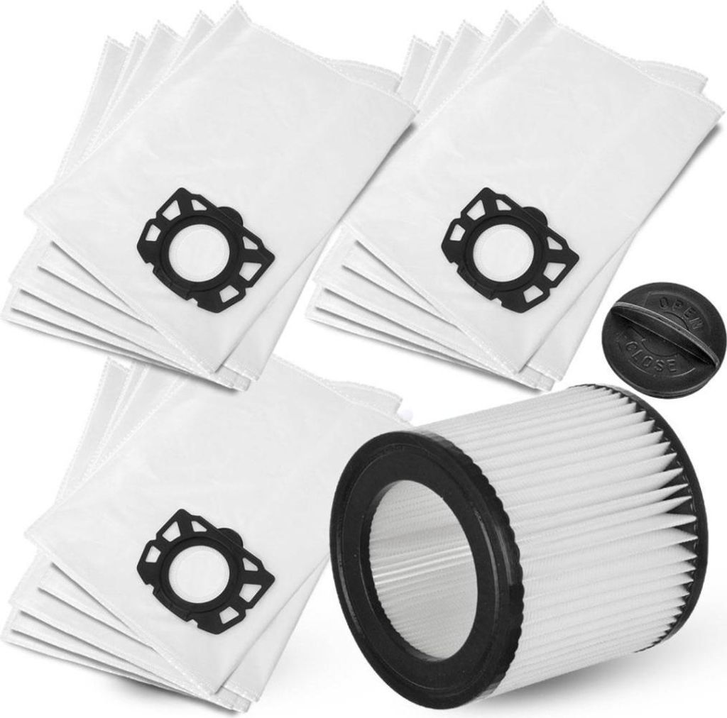 15x synthetischer Staubbeutel und waschbarer Filter für KÄRCHER WD2 PLUS, WD3, SE 4001, SE 4002 Staubsauger (ersetzt die Teilenummern 2.863-314.0...