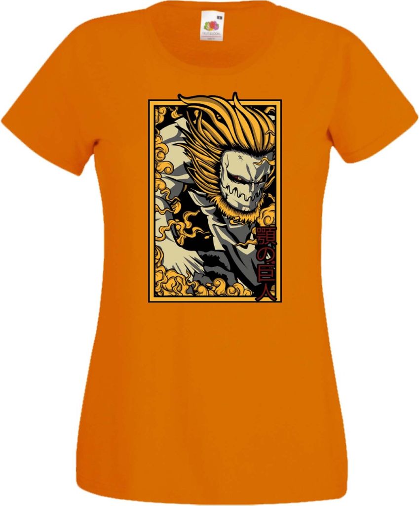 Damen T-Shirt Anime Manga Attack Anime On Titan Jaw Titan Porco Galliard Galliard, Lady XL / Orange