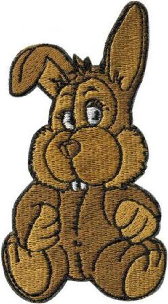 Aufnäher - Hase sitzend - 00939 - Gr. ca. 5,5 x 11 cm - Patches Stick Applikation