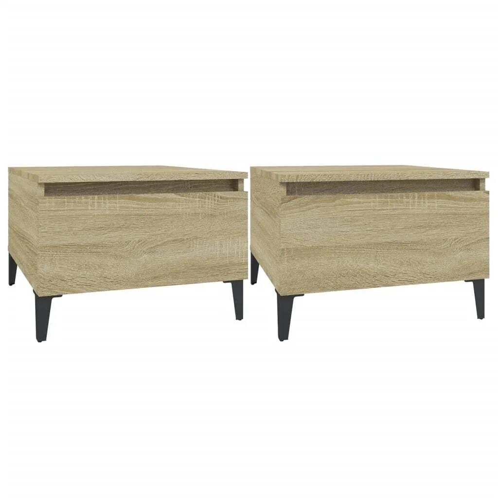 Tavolini Impilabili 2 pz Rovere Sonoma 50cm - Arredo Salvaspazio